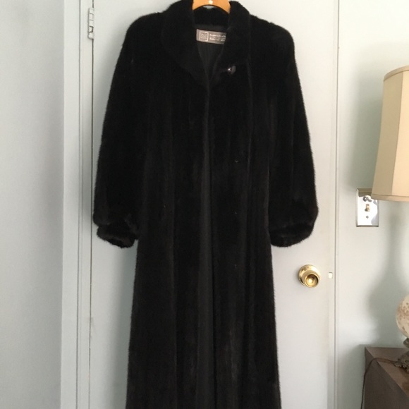 Black real genuine mink fur
